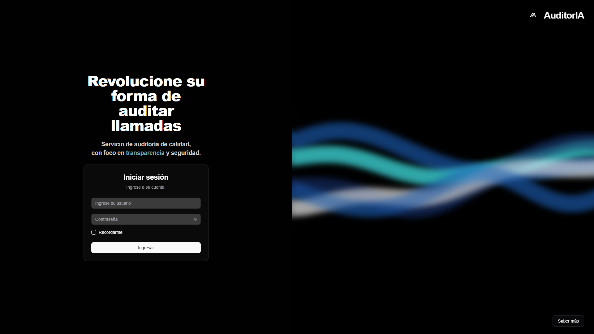 pantalla de inicio de sesion
