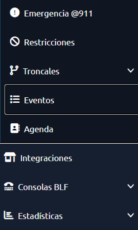 Anura menu: access to Events